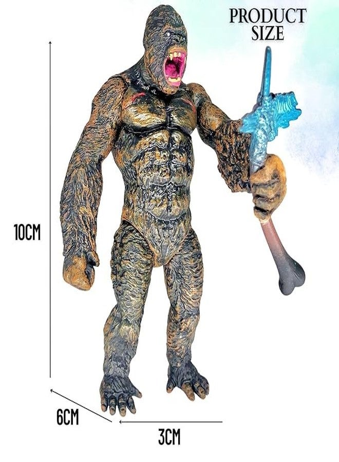 Mallexo مجسم كينغ كونغ من ماليكسو مع أسلحة ما قبل التاريخ، ألعاب للأطفال من عمر 3 سنوات فما فوق | تمثال قرد متحرك للبنات والأولاد، غودزيلا ملك الوحوش، ديكور هالوين، هدية للحفلات، مجموعة ألعاب، هدية تذكارية لأعياد الميلاد - Image 3